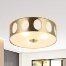 Modern 3 Light Golden Flush Mount Ceiling Lighting