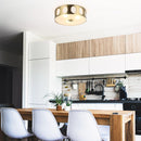 Modern 3 Light Golden Flush Mount Ceiling Lighting