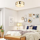 Modern 3 Light Golden Flush Mount Ceiling Lighting