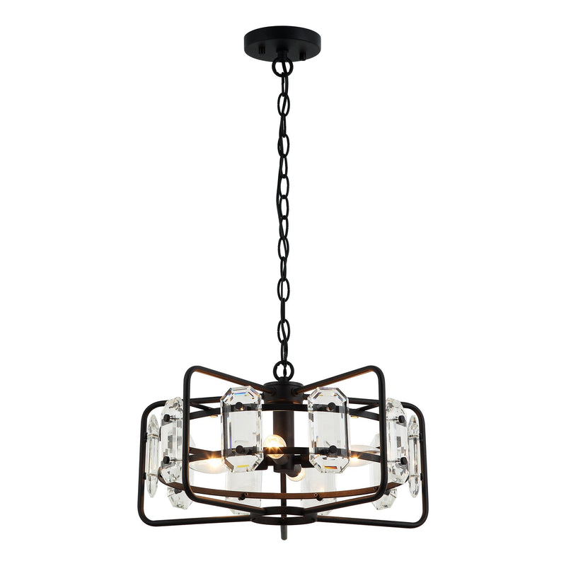 4-Light Golden or Black Modern Crystal Pendant Light