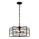4-Light Golden or Black Modern Crystal Island Pendant Light