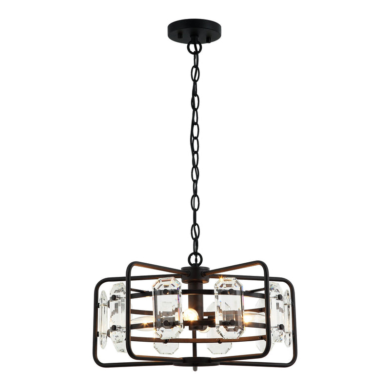 4-Light Golden or Black Modern Crystal Pendant Light