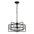 4-Light Golden or Black Modern Crystal Island Pendant Light