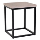 Farmhouse 5 Piece Square Natural Wood Steel Kitchen Dining Set