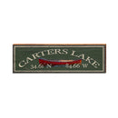 Carters Lake Red Canoe Green Latitude Longitude | Real Wood Art Print