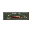 Lake Arrowhead Red Canoe Green Latitude Longitude | Real Wood Art Print