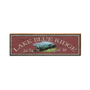 Lake Blue Ridge Mountains Red Latitude Longitude | Real Wood Art Print