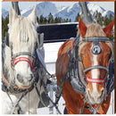 Mountain Horse and Buggy | Wall Art Print on Real Wood