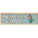 Nauti Girl Mermaid Blue | Wall Art Print on Real Wood