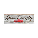 Door County Red Truck Latitude Longitude | Wall Art Print on Real Wood