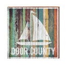 Door County Sail Boat Blue Boards | Wall Art Print on Real Wood
