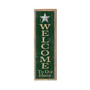 Welcome to Our Home Star Green | Wall Art Print on Real Wood