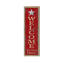 Welcome to Our Home Star Red | Wall Art Print on Real Wood