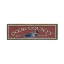 Door County Loon Red Latitude Longitude | Wall Art Print on Real Wood