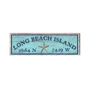 Long Beach Island Latitude Longitude Sign | Wall Art Print on Real Wood