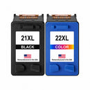 U.S. Remanufactured for HP 21XL Black / HP 22XL Color Combo Pack Ink Cartridges