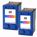 U.S. Remanufactured for HP 28 (C8728AN) Color Ink Cartridges Twin Pack