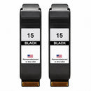 U.S. Remanufactured for HP 15 (C6615DN) Black Ink Cartridges Twin Pack
