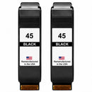 U.S. Remanufactured for HP 45 (51645A) Black Twin Pack Ink Cartridges
