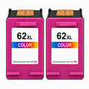 U.S. Remanufactured for HP 62XL (C2P07AN) Tri-Color Twin Pack Ink Cartridges