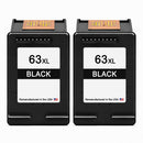 U.S. Remanufactured for HP 63XL (F6U64AN) Black Twin Pack Ink Cartridges