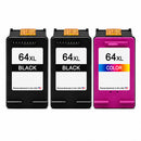 U.S. Remanufactured for HP 64XL 2 Black / 1 Tri-Color 3-Pack Ink Cartridges