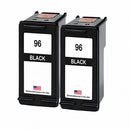 U.S. Remanufactured for HP 96 (C8767WN) Black Twin Pack Ink Cartridges