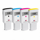 U.S. Remanufactured for HP 728XL 300mL 4-Pack Ink Cartridges