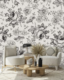 Black and White Floral Wallpaper