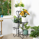 Elegant Black Metal 4-Shelf Plant Stand