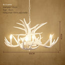 Rustic wood finish deer antler chandelier dining room light