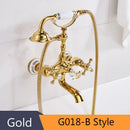 DecorBites™ Gold Brass Wall Mounted Bathtub Faucet with Hand Held Shower Kit