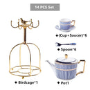 DecorBites™ Gold Porcelain Coffee & Tea Set - Luxury Bone China Porcelain Coffeeware