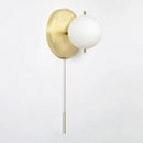 DecorBites™ Glass Round Wall Lamp Brass Wall Light for Living Room & Bedroom