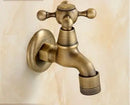 DecorBites™ Dragon Carved Antique Brass Garden Bibcocks Single Cold Tap for Outdoor ★