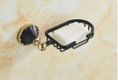 DecorBites™ Gold Black Bathroom Accessories Set, Towel Bar, Toilet Brush Holder, Paper Holder