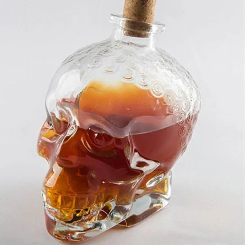 DecorBites Glass Skull Bottle: Creative Crystal Vodka/Wine 180ML/350ML -  Halloween Hip Flasks