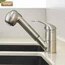 DecorBites™ Black Polished Kitchen Faucet Pull Out Spray Mixer Tap Hot Cold Water 360°