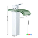 DecorBites™ LED Waterfall Basin Mixer Faucet Chrome Finish Single Handle Sink Tap