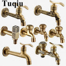 DecorBites™ Dragon Carved Antique Brass Garden Bibcocks Single Cold Tap for Outdoor ★