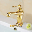 DecorBites™ Gold Brass Bathroom Basin Faucet with Ceramic Mixer Tap