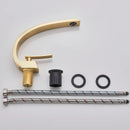 DecorBites™ Brushed Gold Basin Faucet, Deck Mounted Wash Basin Mixer for Bathroom