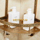 DecorBites™ Antique Aluminum Double Layer Bathroom Corner Shelf - Bathroom Holder Organizer