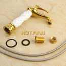 DecorBites™ Basin Faucet White Brass Bathroom Sink Tap Mixer Single Handle