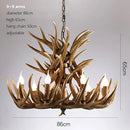 DecorBites™ Deer Antler Chandelier: American Retro Resin Horn Lamps for Rustic Home Decor