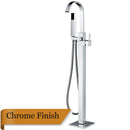 DecorBites™ Freestanding Tub Faucet with Handshower: Brushed Nickel Floor Mounted Mixer Tap