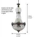 DecorBites™ Art Deco Crystal LED Chandelier in 2 Sizes for Parlor, Bedroom, Lobby, Hotel