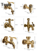 DecorBites™ Dragon Carved Antique Brass Garden Bibcocks Single Cold Tap for Outdoor ★