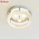 DecorBites™ Crystal LED Ceiling Light: Stainless Steel Round Fixture for Bedroom, Kitchen, Bathroom