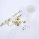 DecorBites™ Gold Ceramic Wall Mount Toilet Brush Holder Standard Size